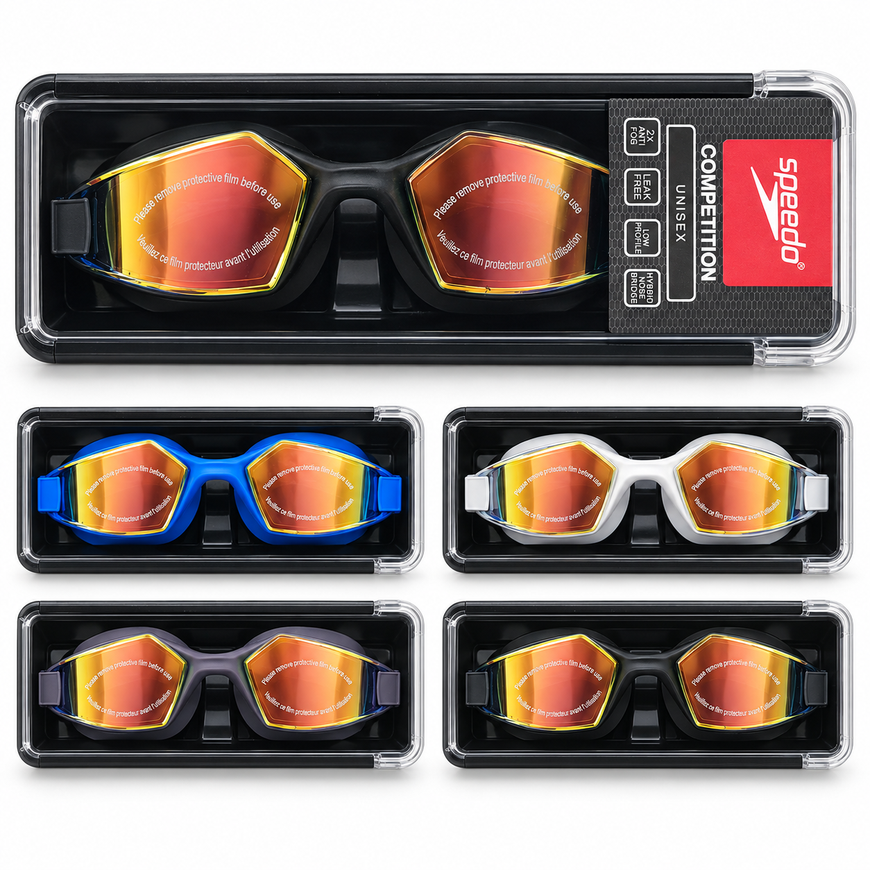 عینک شنا برند speedo بسته 12 عددی کد m-105(هر عدد 750 هزار تومان) شناسه 10100926